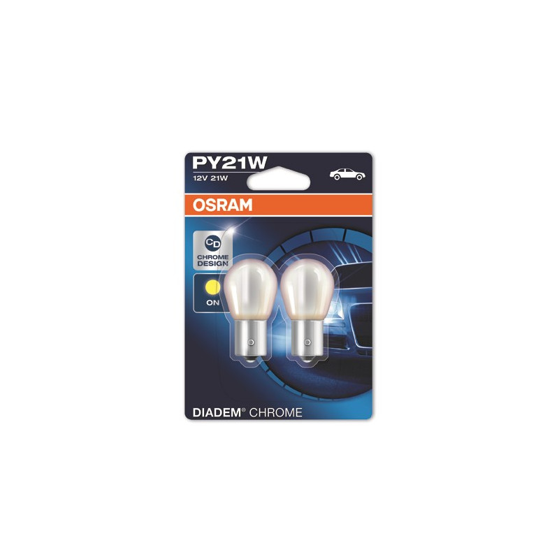 Osram CHROM 7507DC-02B BAU15s PY21W 12V 21W 2pcs