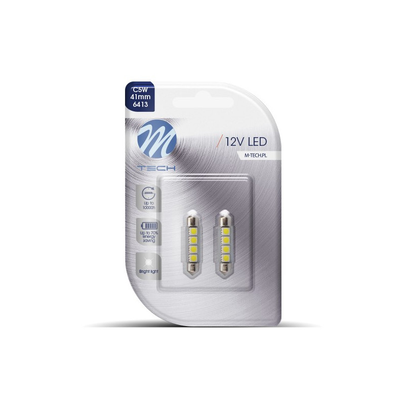 Blister 2x Diode LED L311 - C5W 41mm 4xSMD5050 CANBUS WeiÃŸ 12V