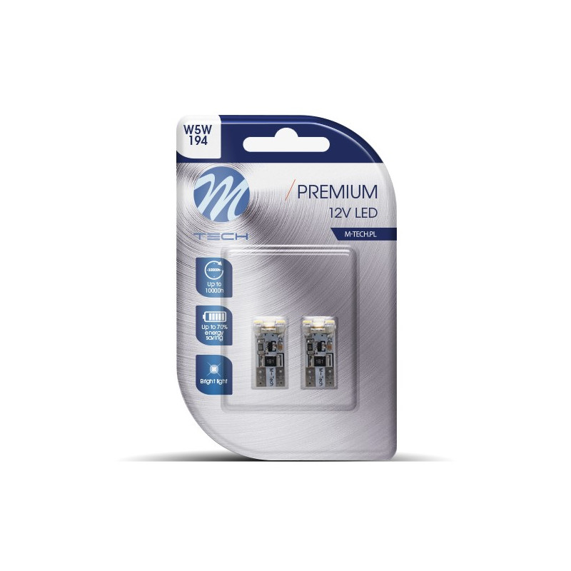 Blister 2x Diode LED L329 - W5W 4xSMD3528 CANBUS WeiÎ² 12V