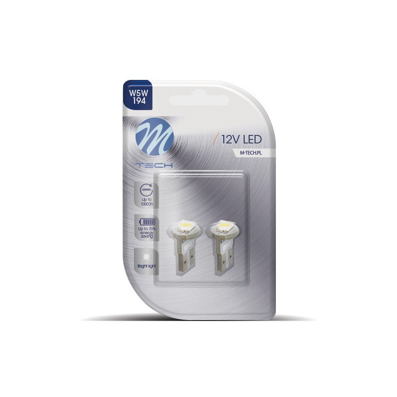 Blister 2x Diode LED L081 - W5W 1xSMD5050 WeiÎ² 12V