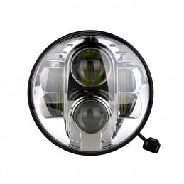 LED Headlight - Round 7" 9-36V CHROME
