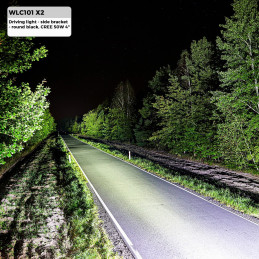 Driving Light - Side Bracket - Round Black CREE 50W 4" Spot