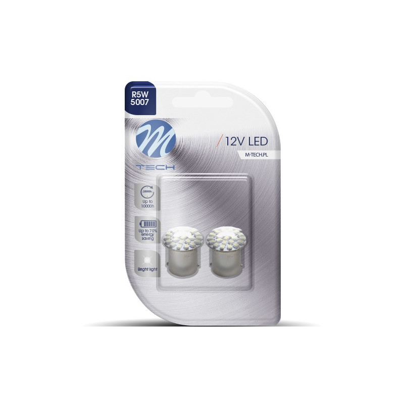 Blister 2x Diode LED L051 - BA15s G18 22xSMD3020 WeiÃŸ 12V