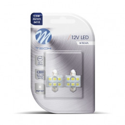 Blister 2x Diode LED L052 - C5W 36mm 6xSMD5050 WeiÃŸ 12V