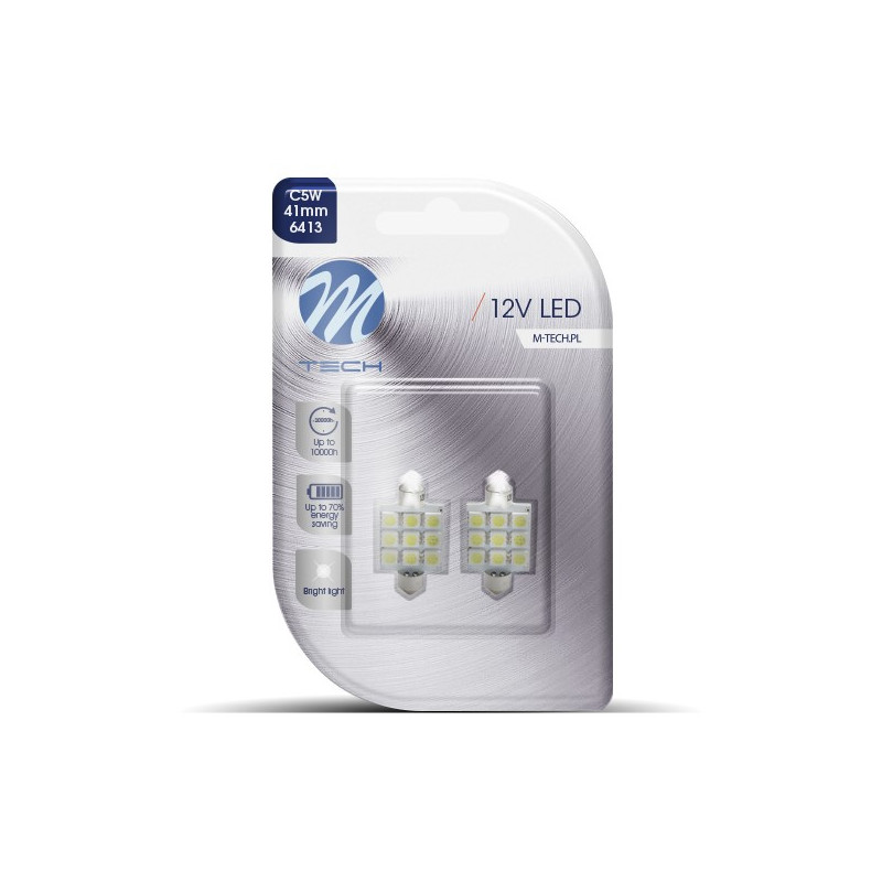 Blister 2x Diode LED L059 - C5W 41mm 9xSMD5050 WeiÃŸ 12V