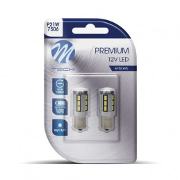 Blister 2x Diode LED L355 - BA15s 18xSMD5730 CANBUS WeiÃŸ 12V