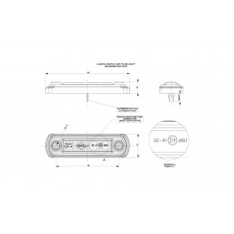 HORPOL LED Umrissleuchte - HOR65 LD677 rot mit Reflektor 12/24V ECE
