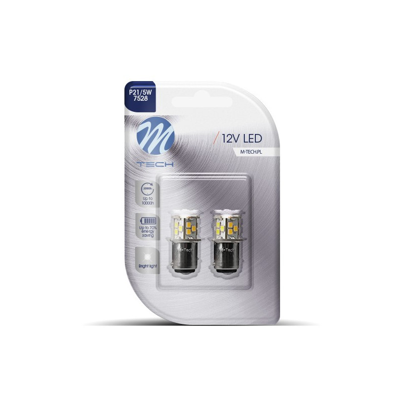 Blister 2x Diode LED L113 - BAY15d 21xSMD2835 WeiÃŸ 12V