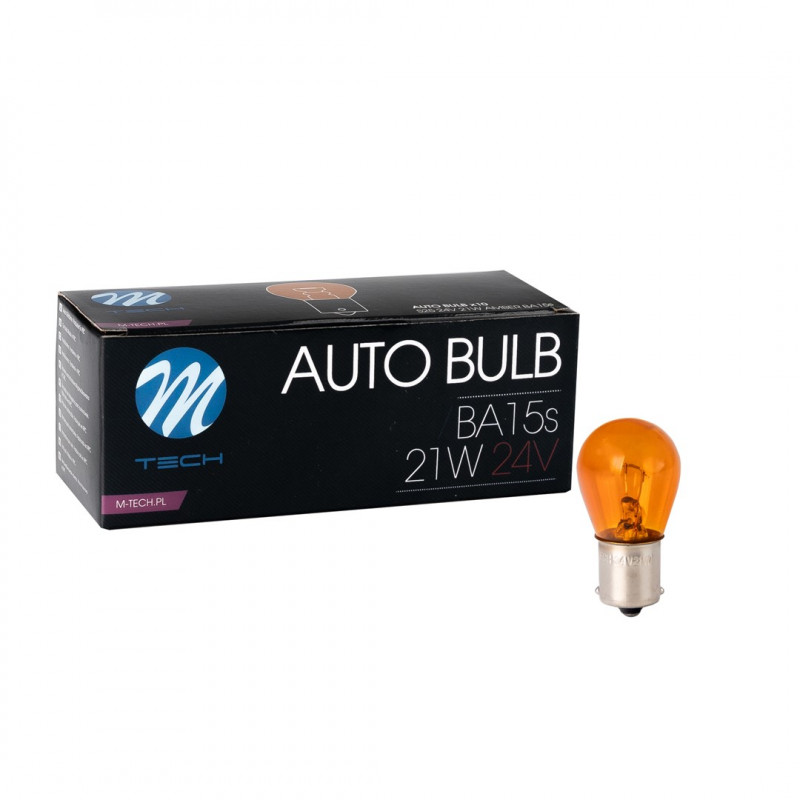 GlÃ¼hlampe M-TECH S25 BA15s 21W  Orange 24V