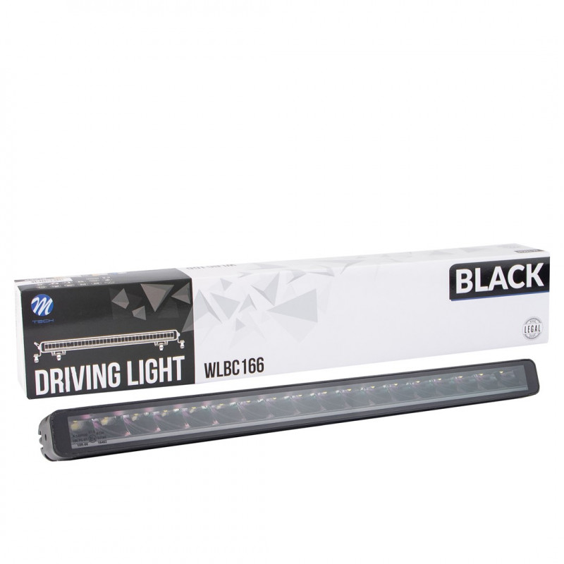 Driving light M-TECH BLACK Series 18x5W LED 12-48V 90W 21,1", Single Row + Dynamic position light